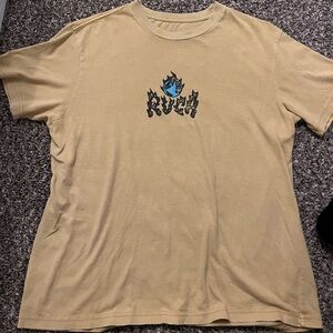 RVCA Tan Graphic Short Sleeve Tee